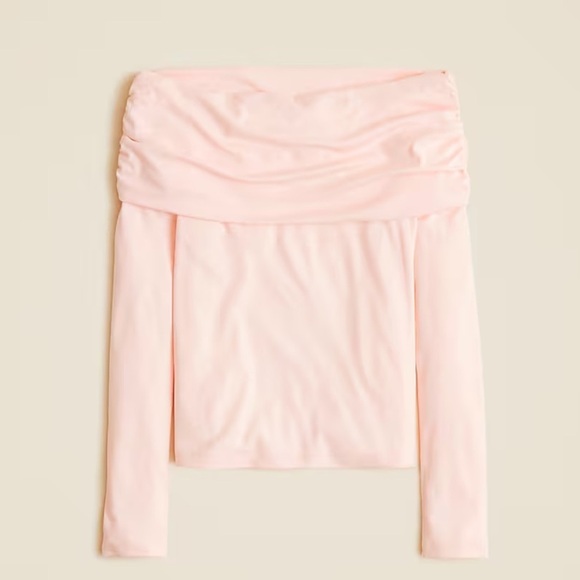J crew fairy whispers Refined rib off-the-shoulder top - Picture 1 of 3